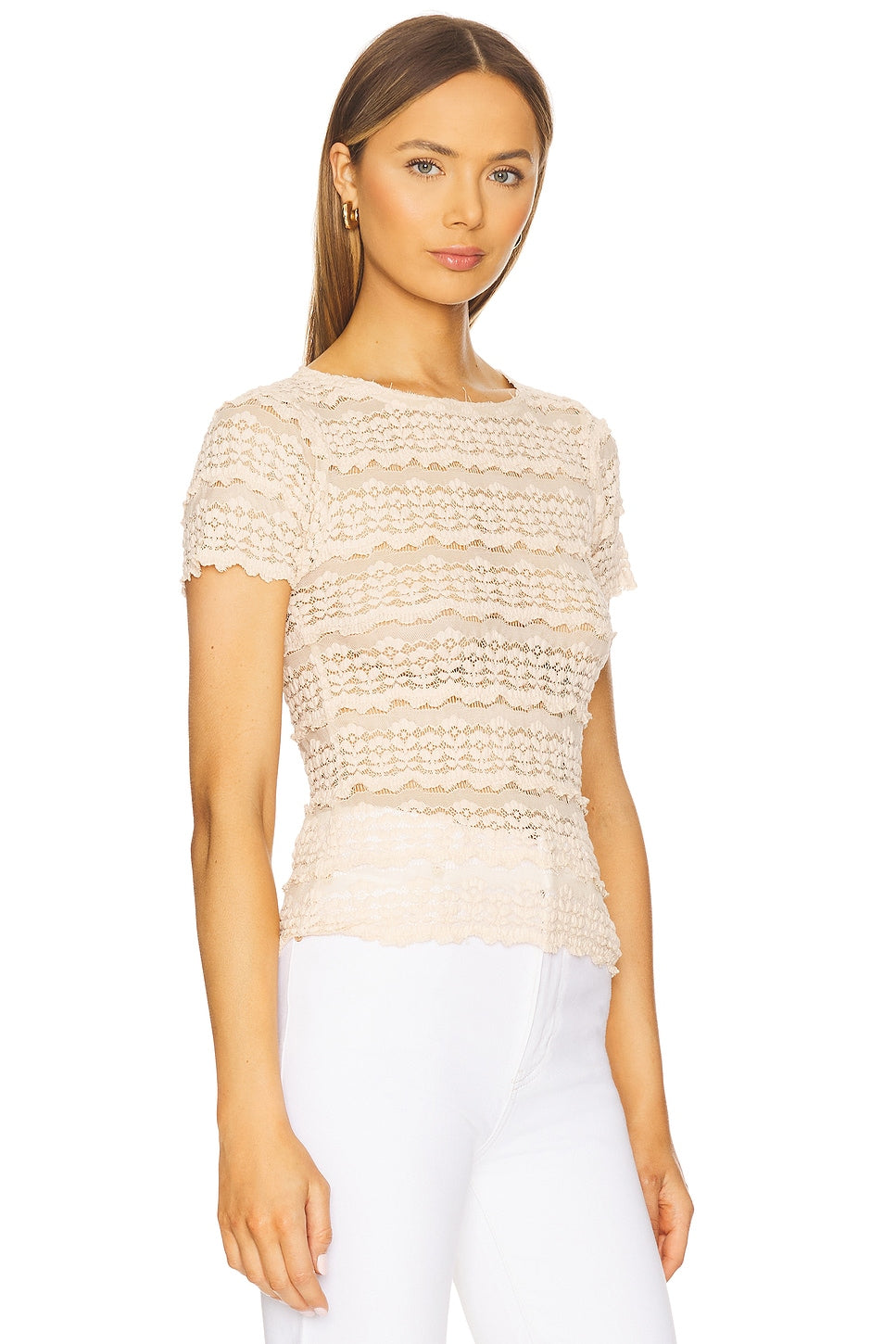 Angelina Lace Tee-Tea