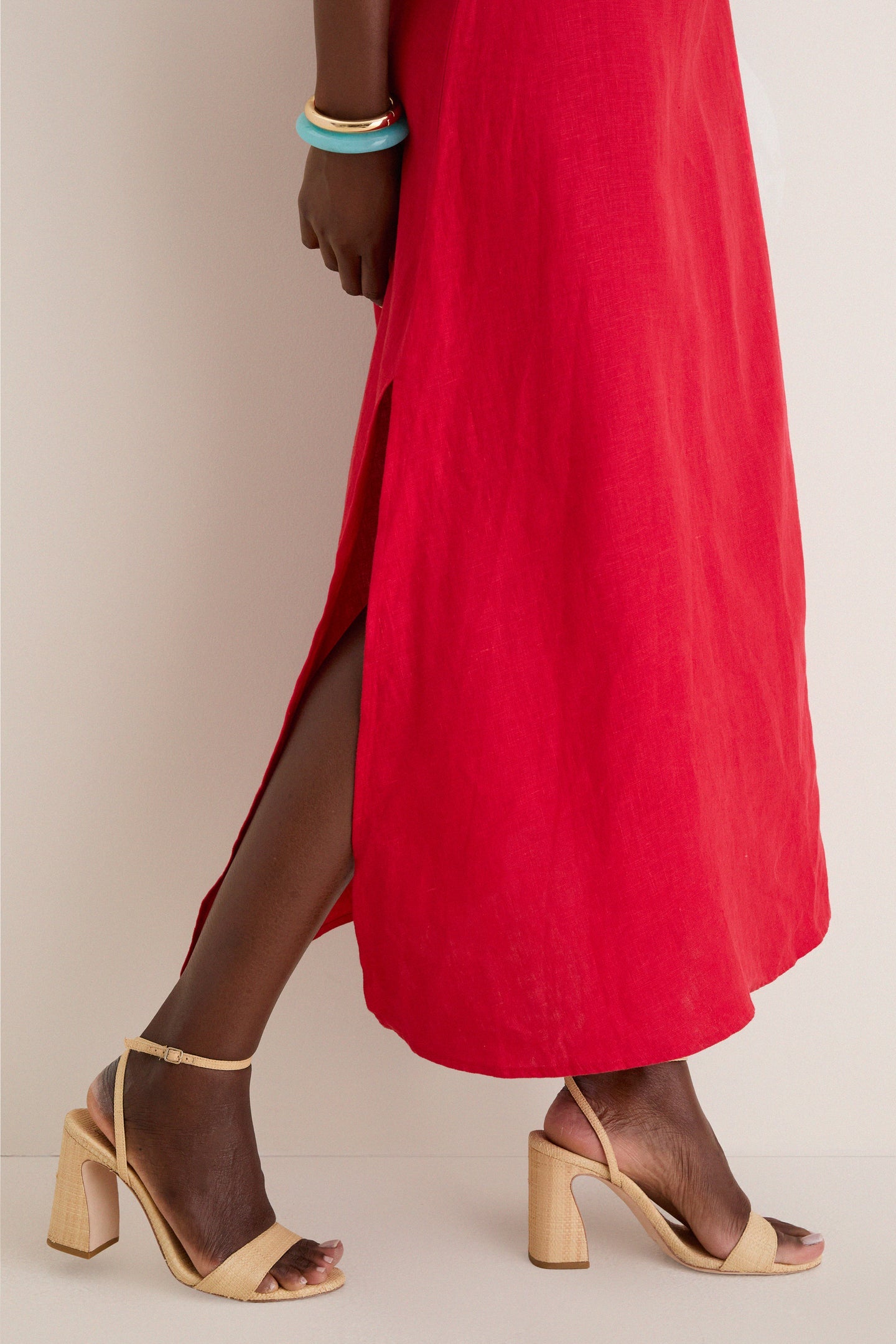 Red 3d Flower Maxi Dress