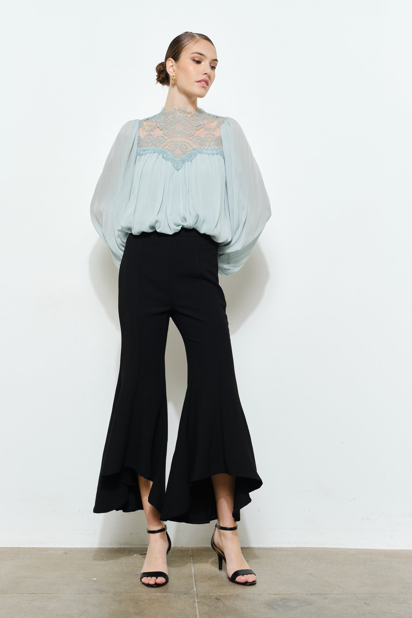 Celeste Lace High-Neck Blouse