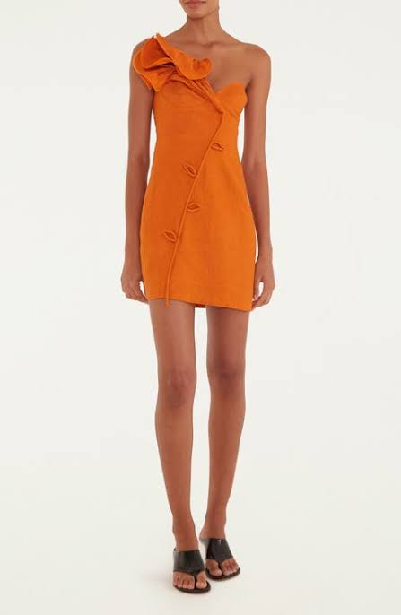 Mini Dress Orange Flower
