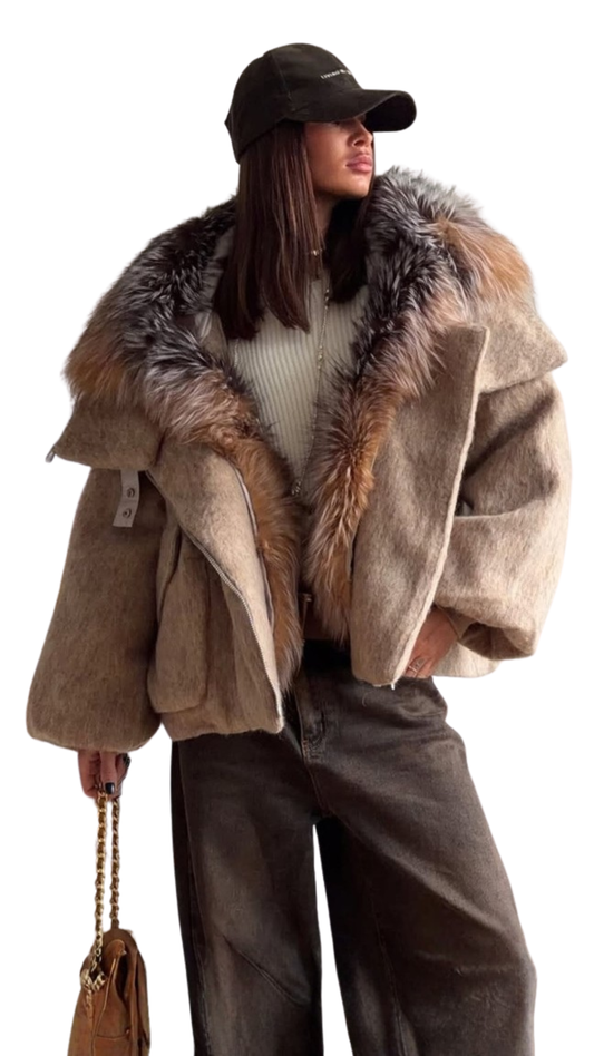 Aurora Silver Fox Fur Jacket