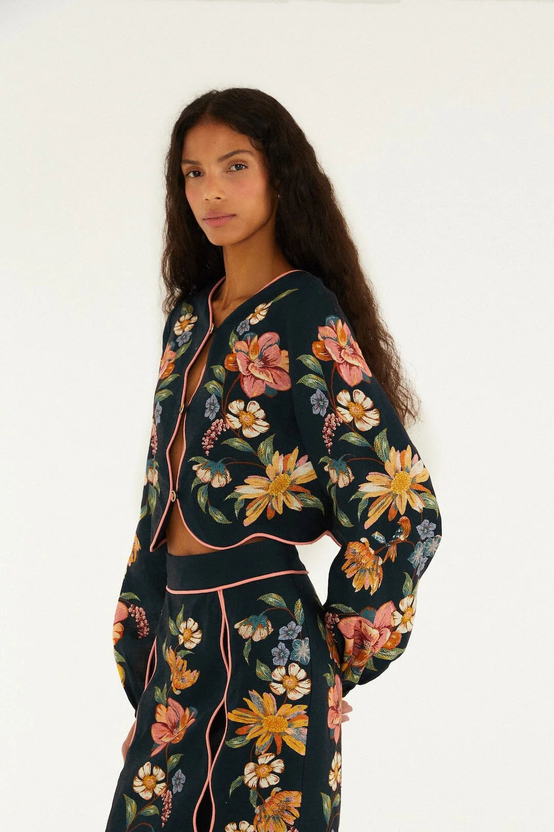 Dark Blue Maira Floral Set