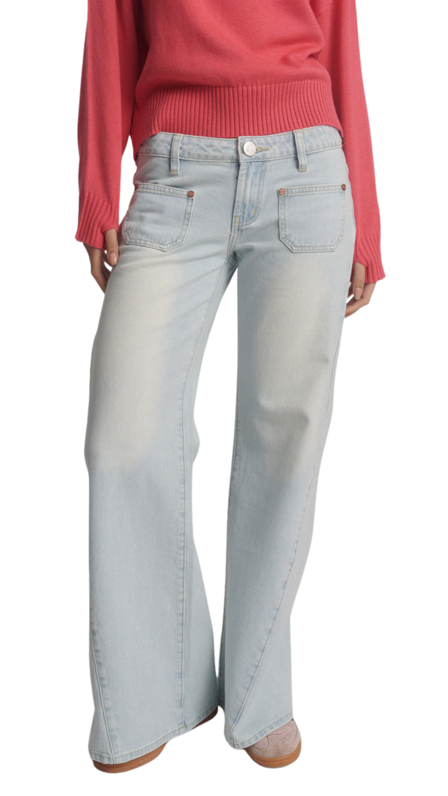 Johnnies Wide Leg Flared Denim Jeans - Le Surf Blue