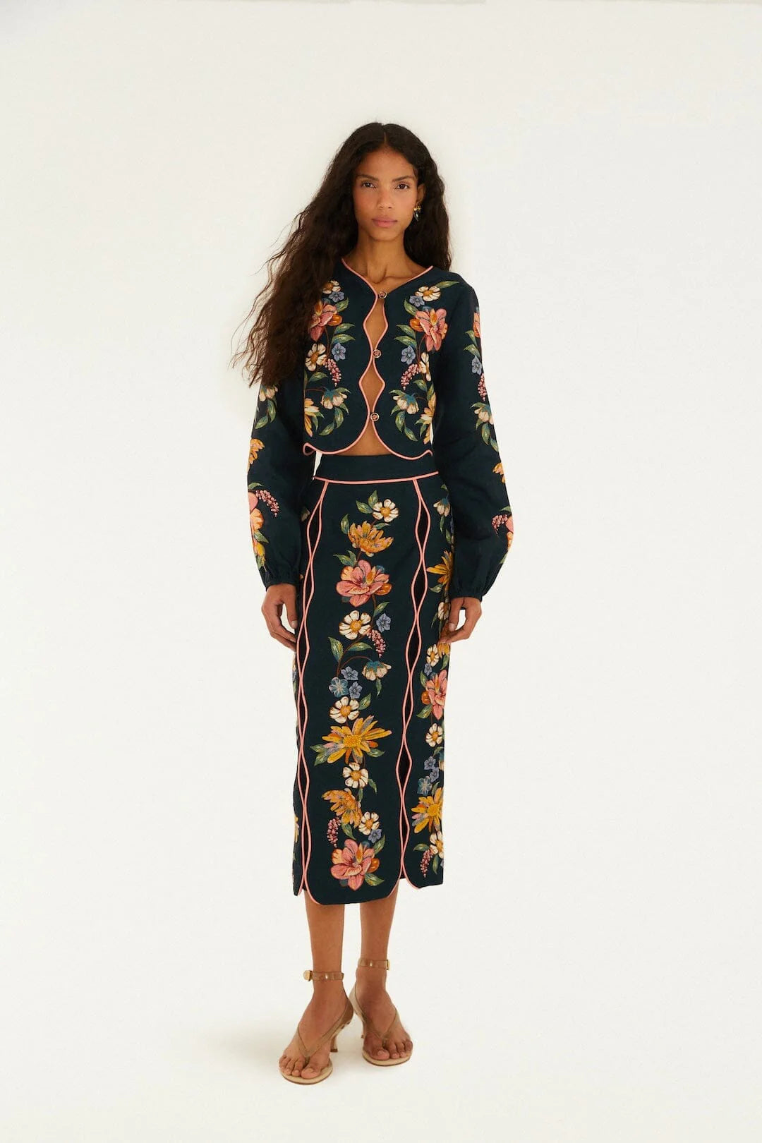 Dark Blue Maira Floral Set