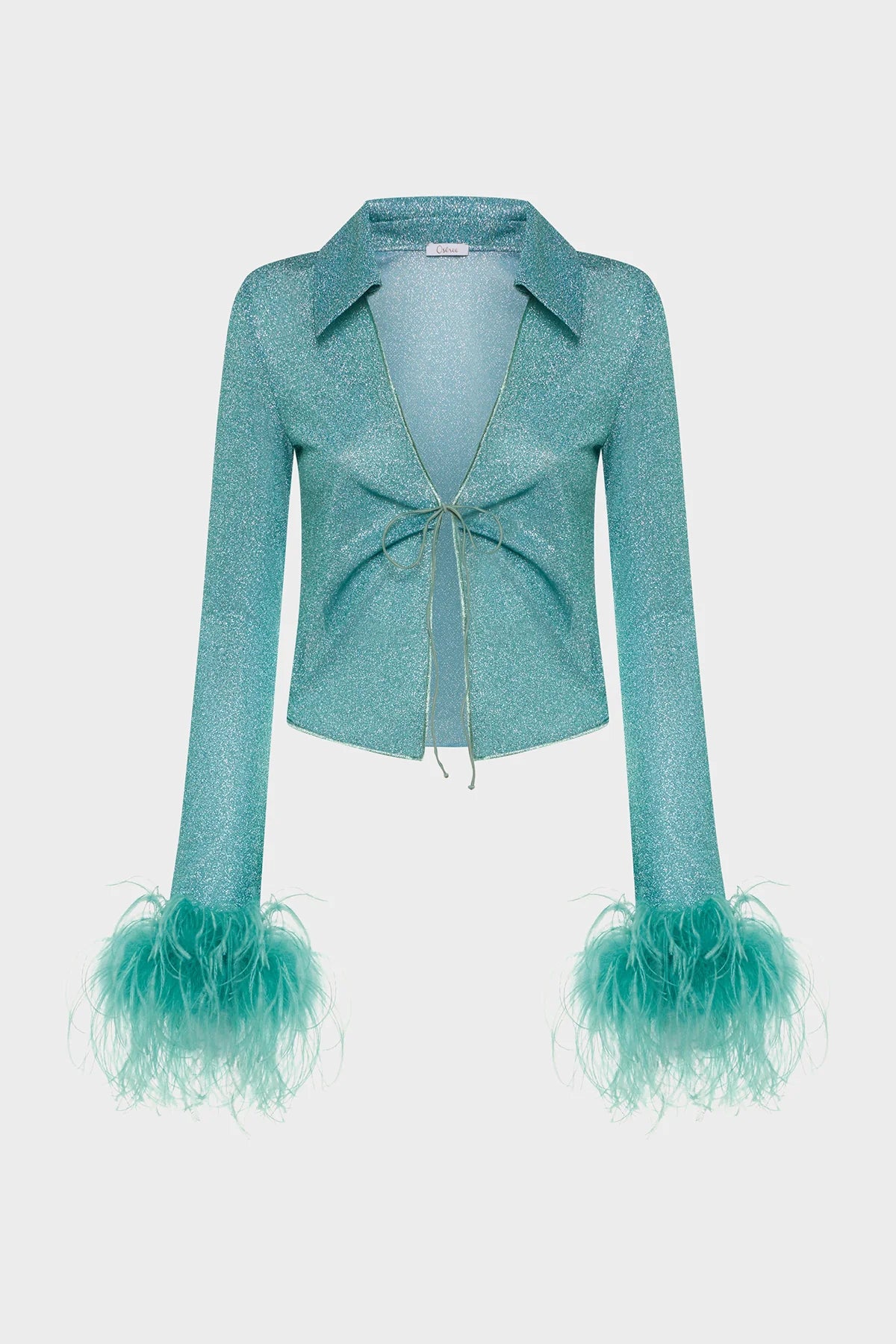 LUMIÈRE PLUMAGE SLIM SHIRT & SKIRT SET- Sea Turquoise