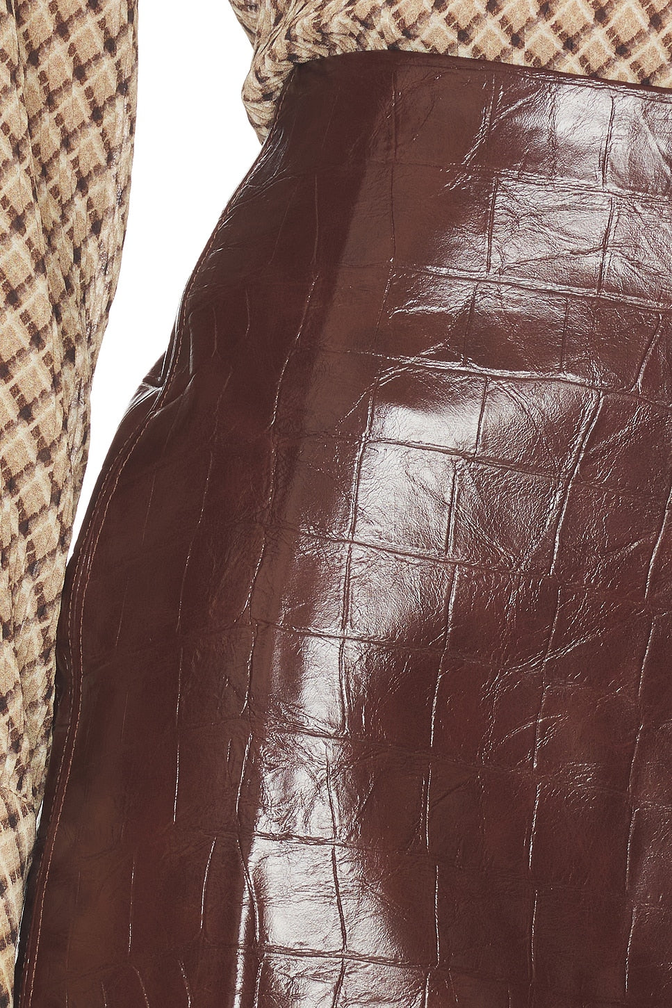 Savana Faux Croc Leather Skirt