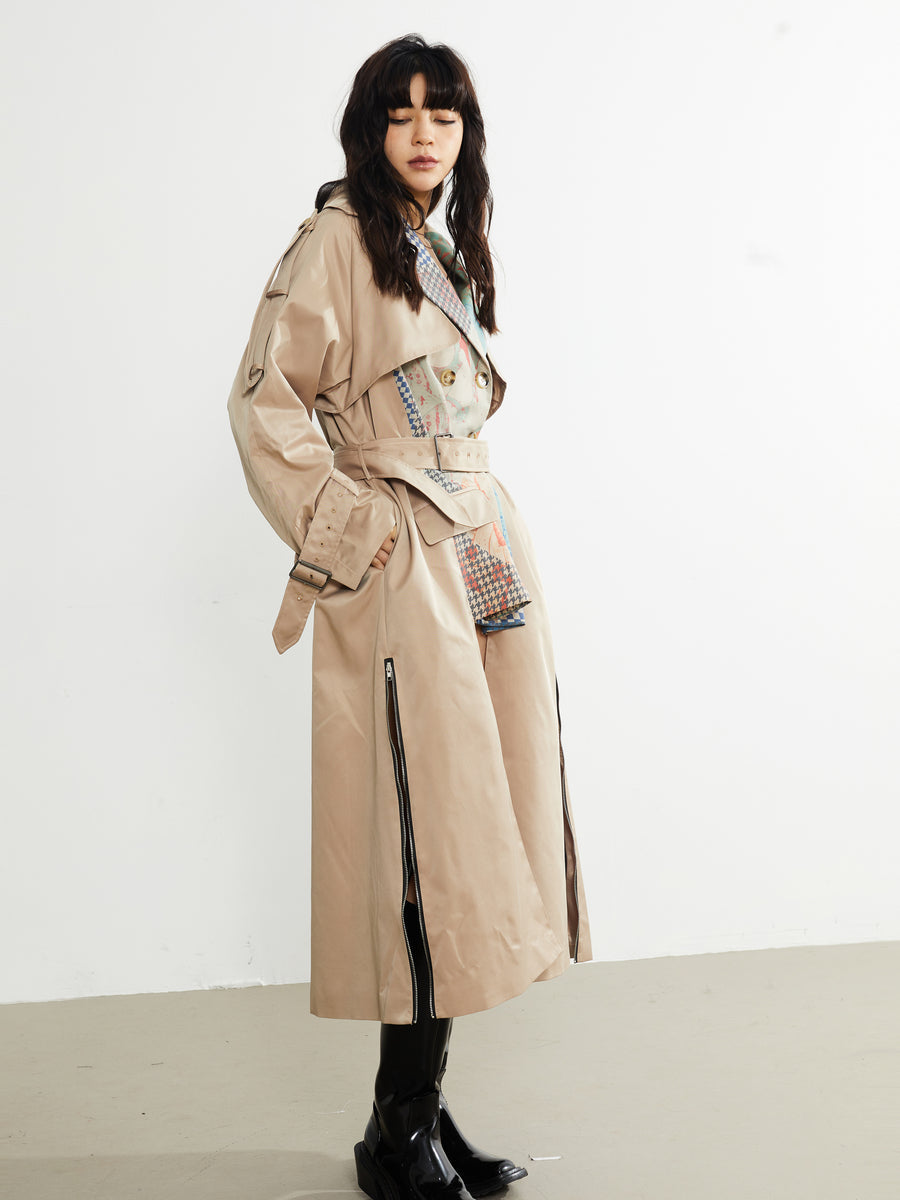 Patchwork Trench Coat