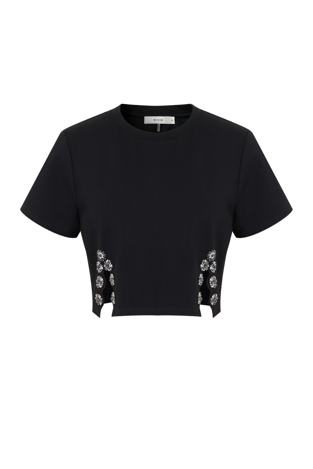 Juliana Embellished Crop Top - Black