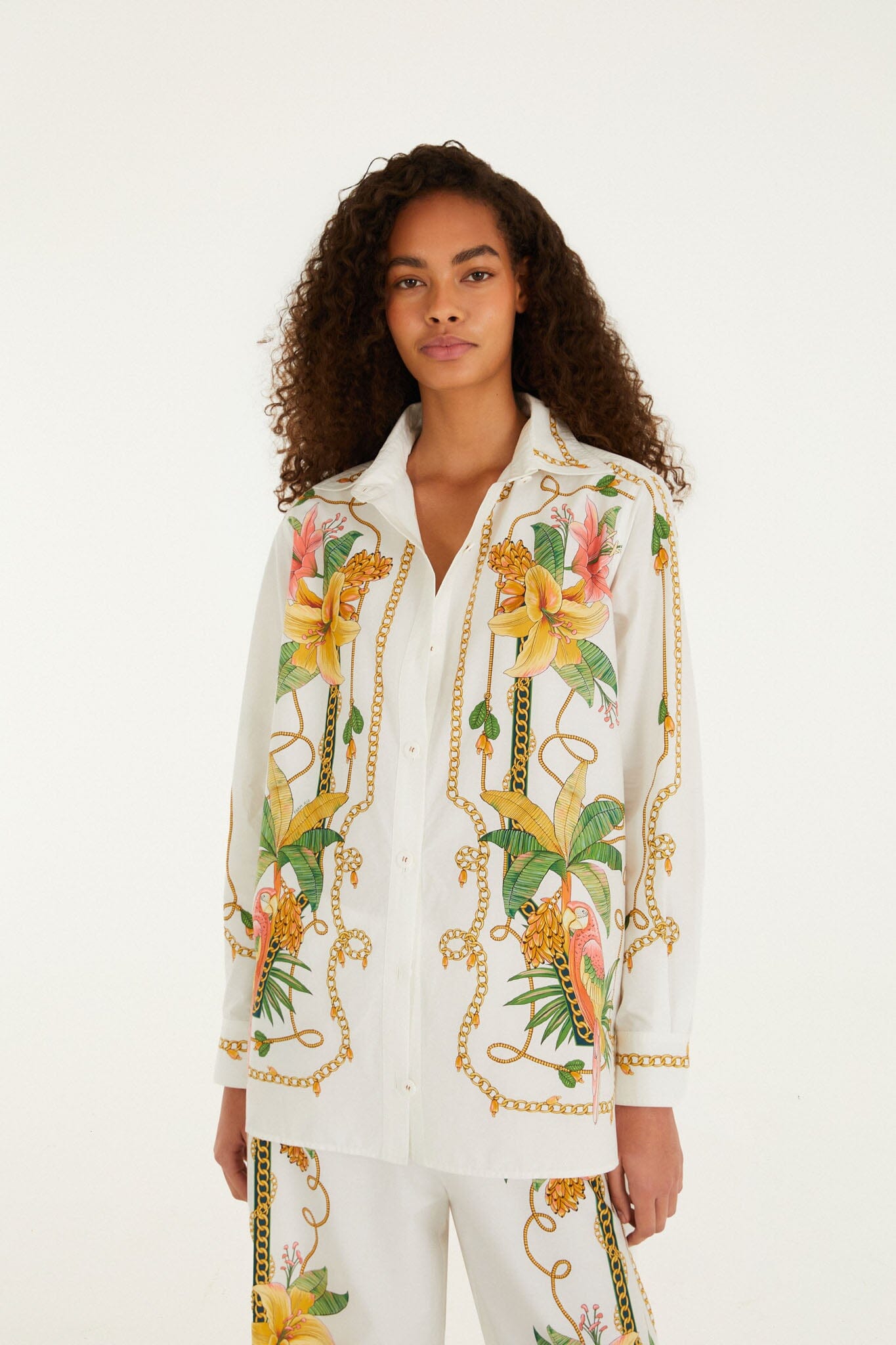 Tropical Royalty Off-White Pants Set