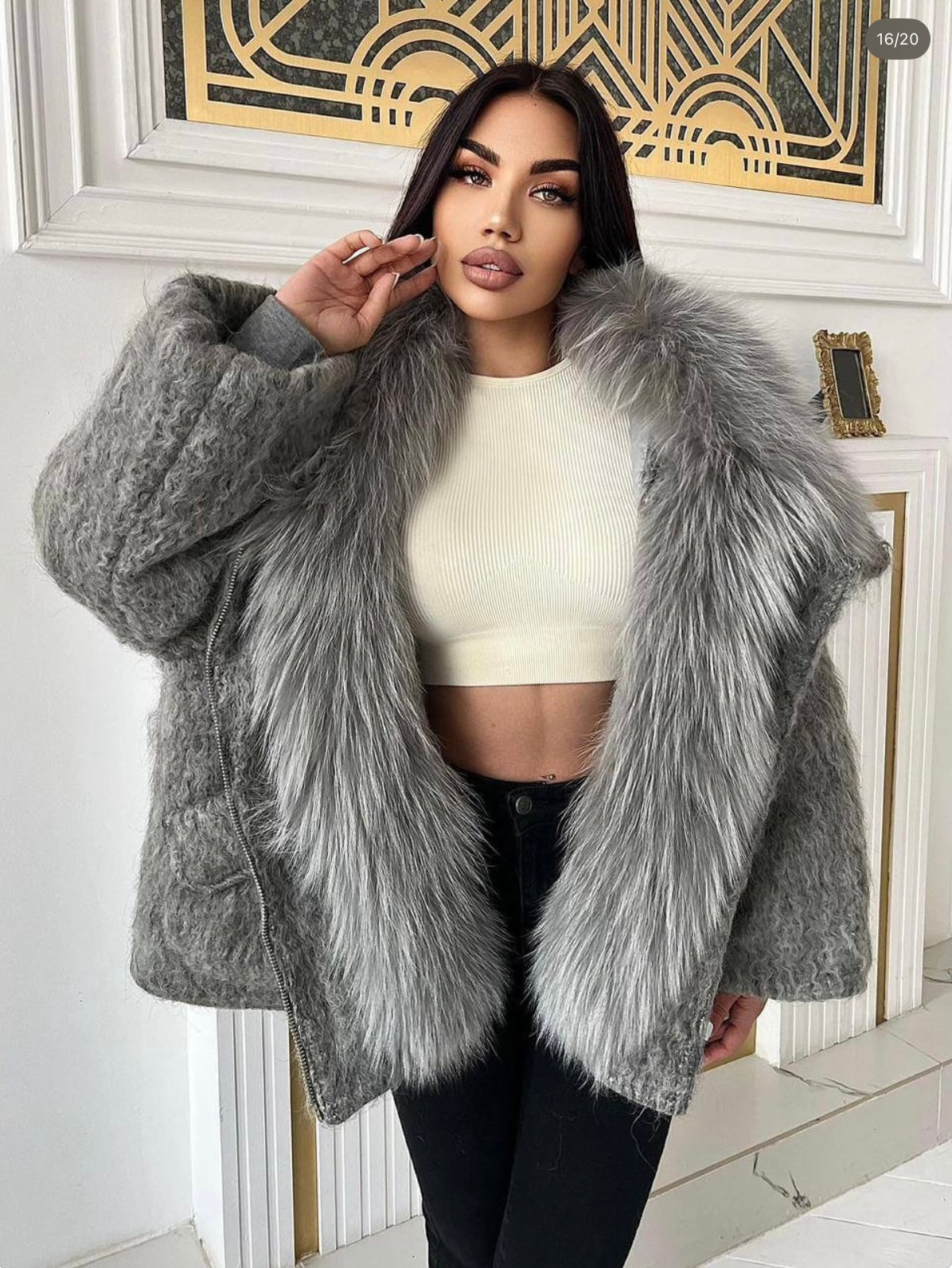 Sterling Silver Fox Fur Jacket
