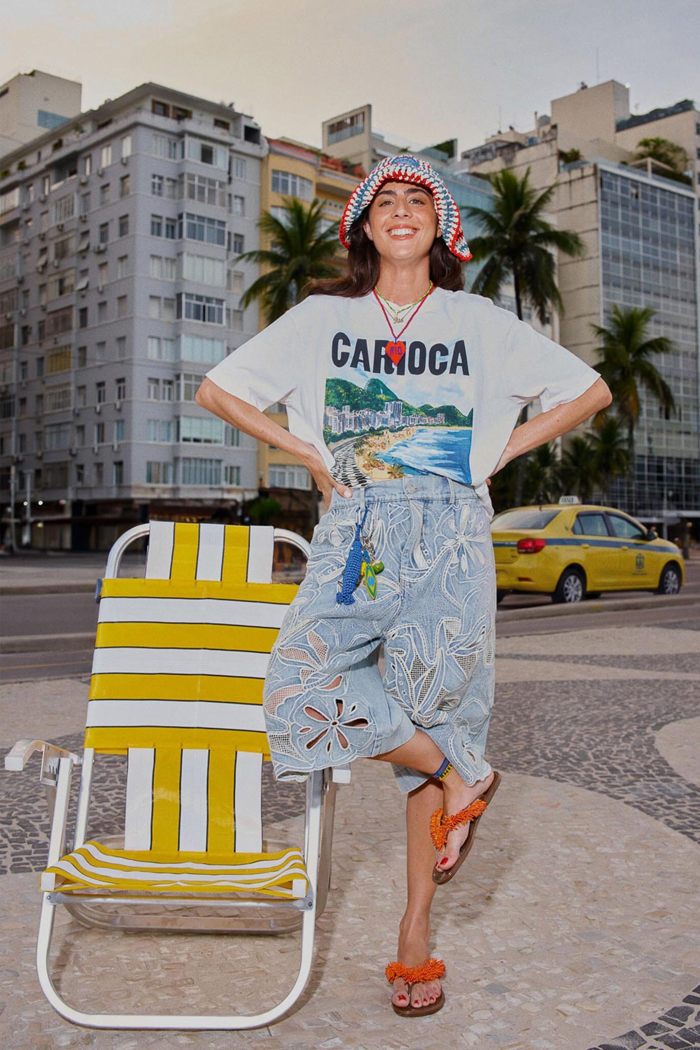 Denim Sea Desire Embroidered Bermuda Shorts