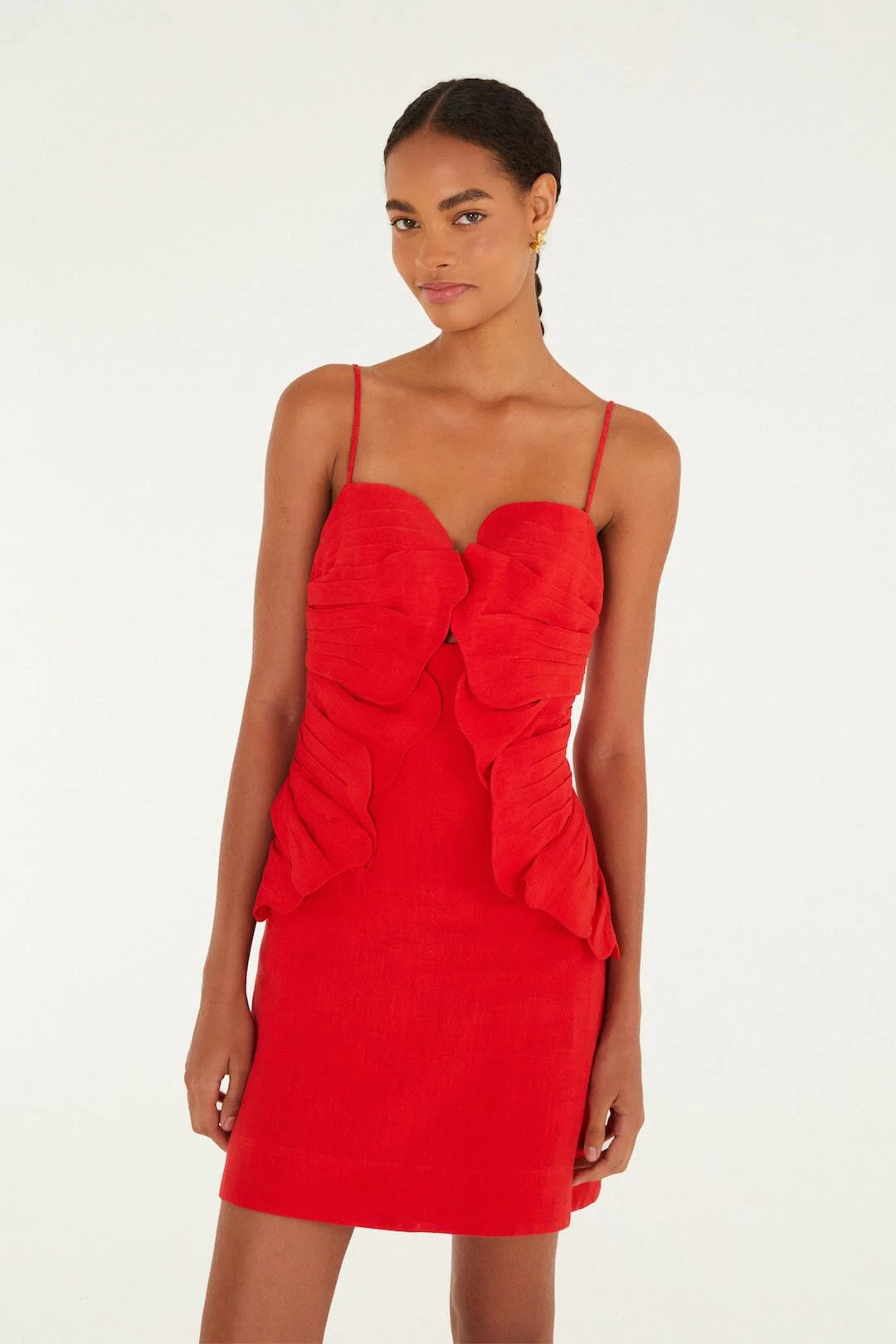 Red 3d Flower Mini Dress