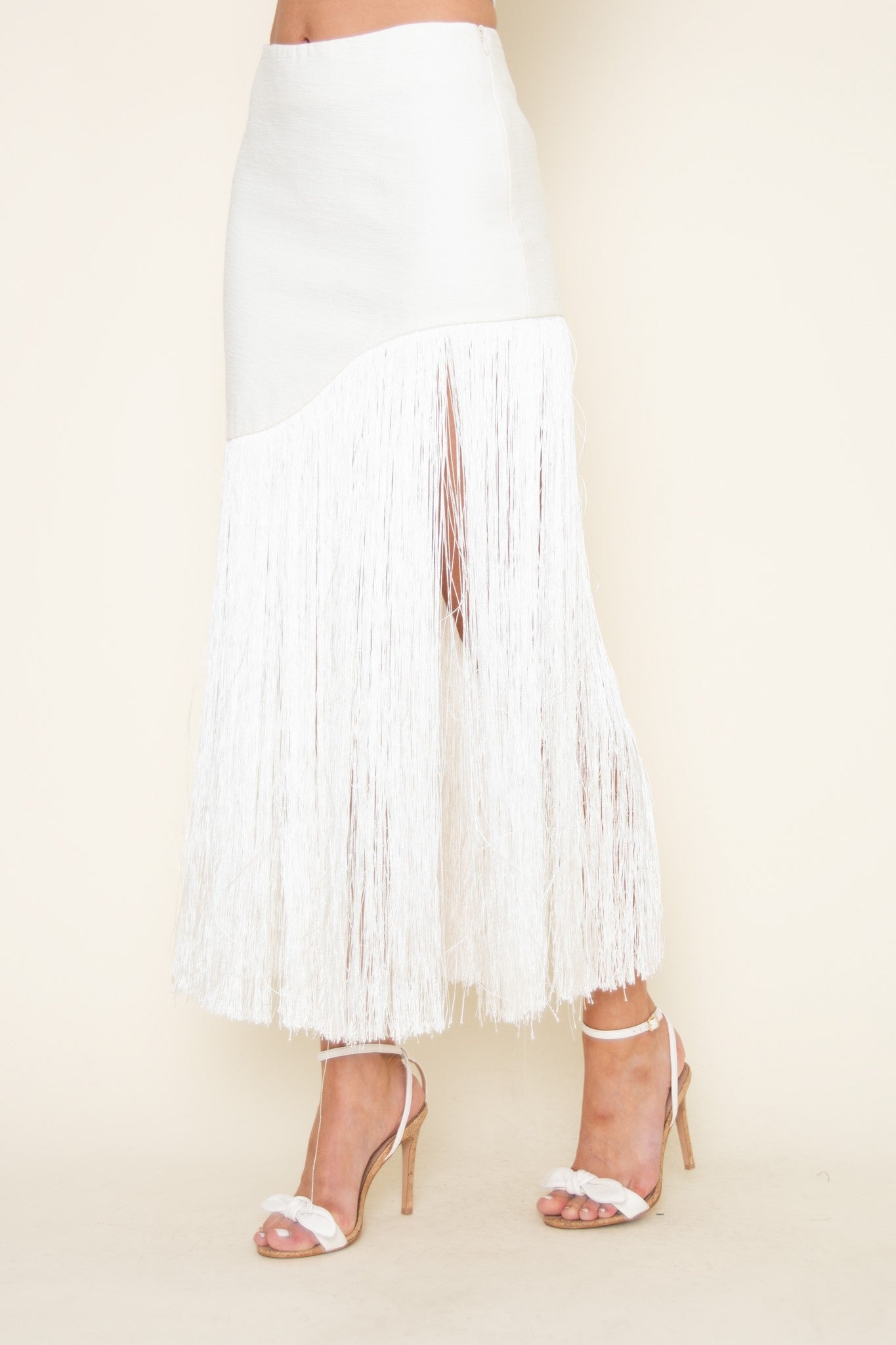 Danny Fringes skirt-white