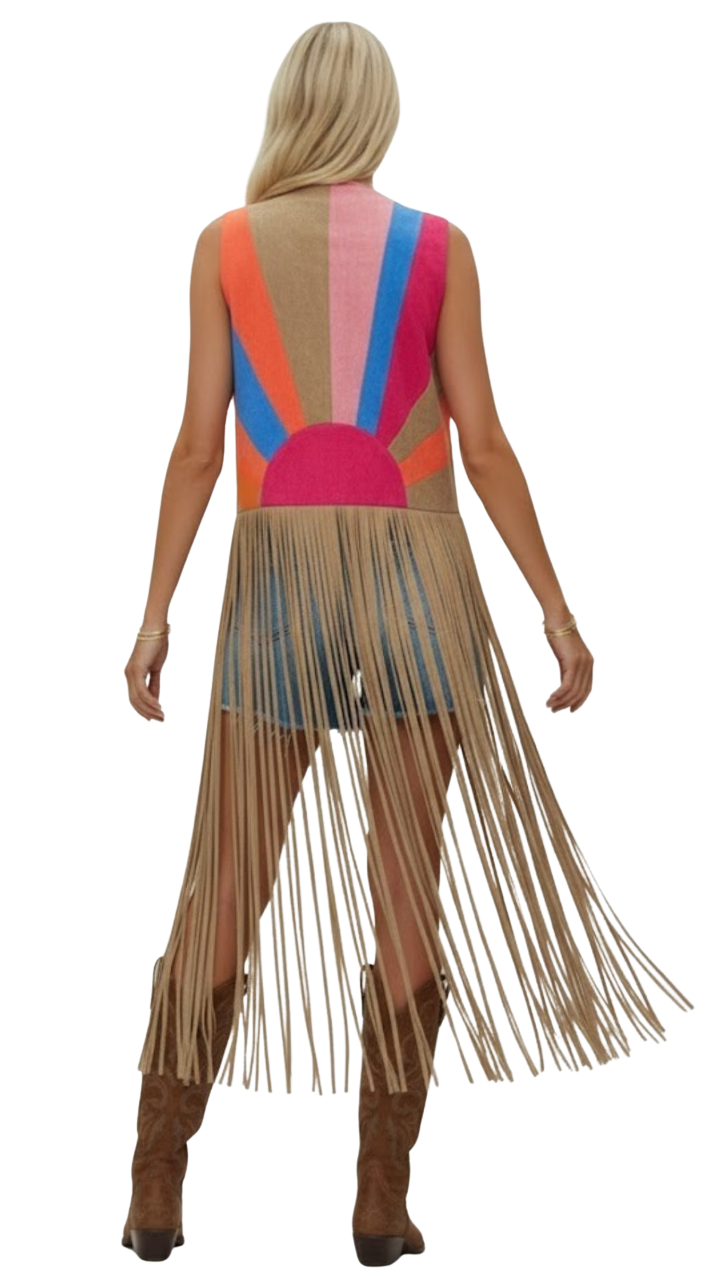 Fringes Vest-camel