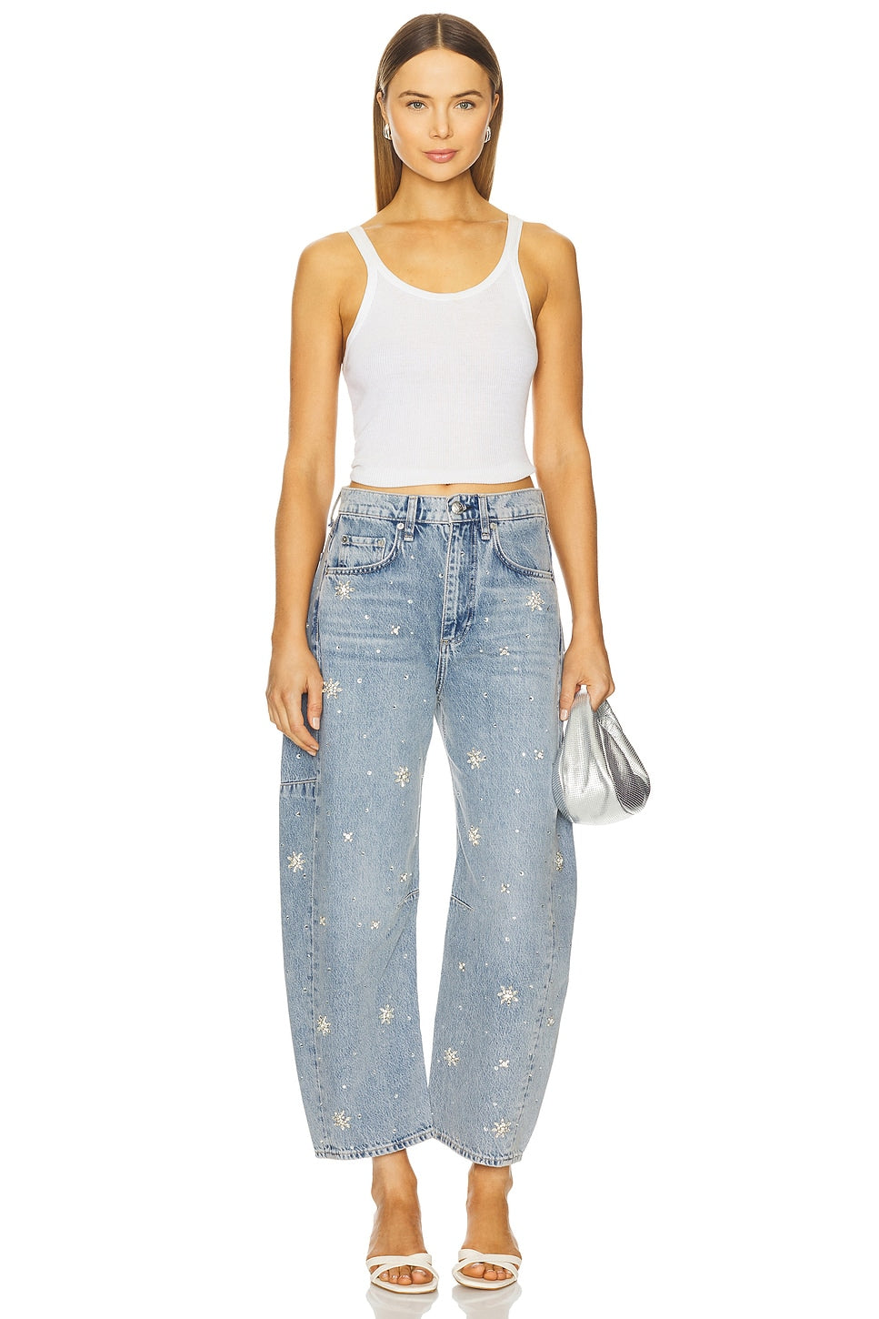 Snowfall Crystal Denim Pants