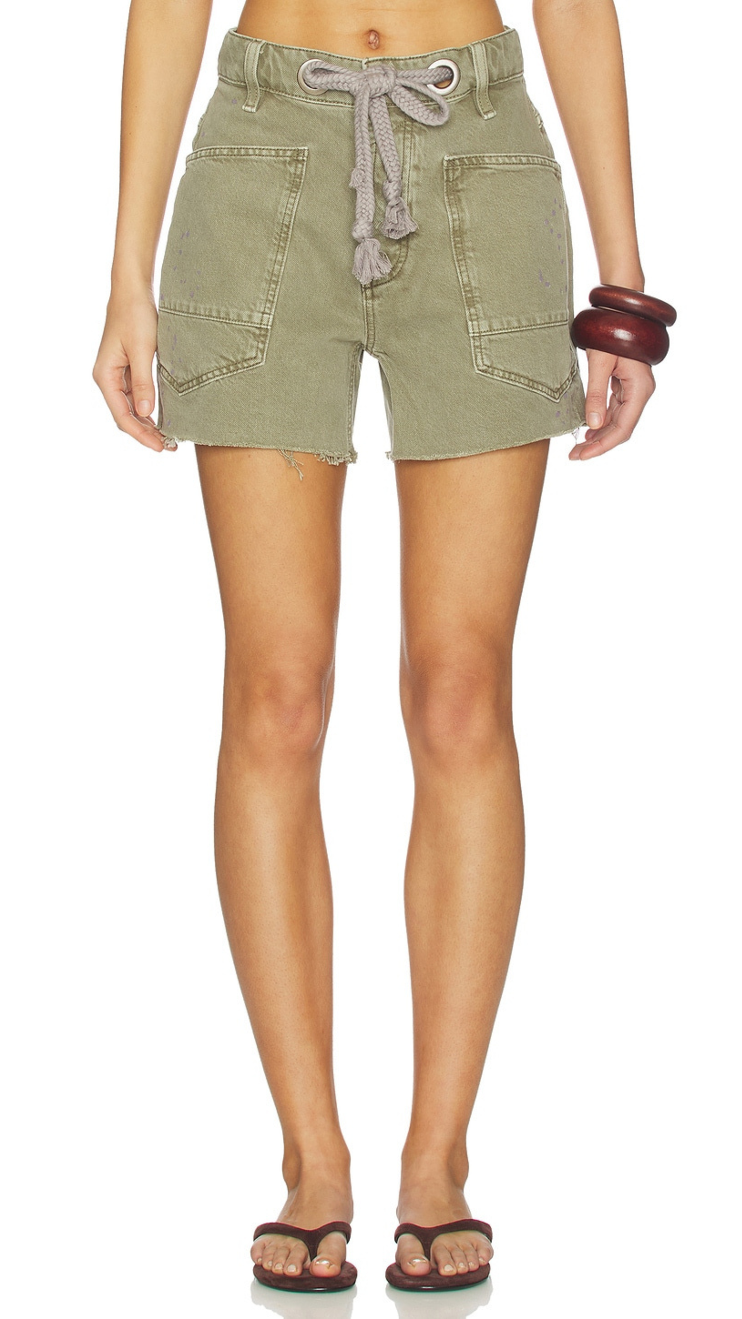 Moxie Barrel Denim Shorts-Fern