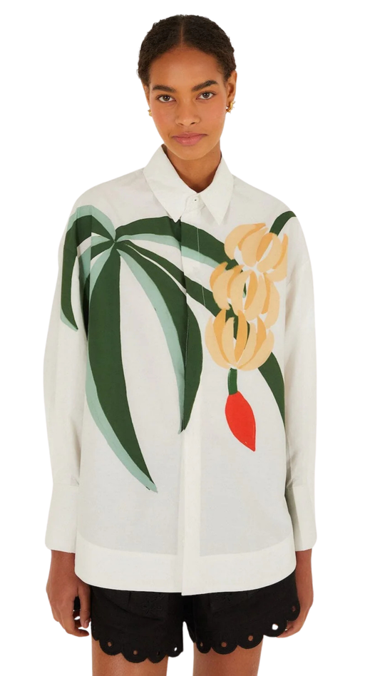 Graphic Banana Tree Applique Shirt