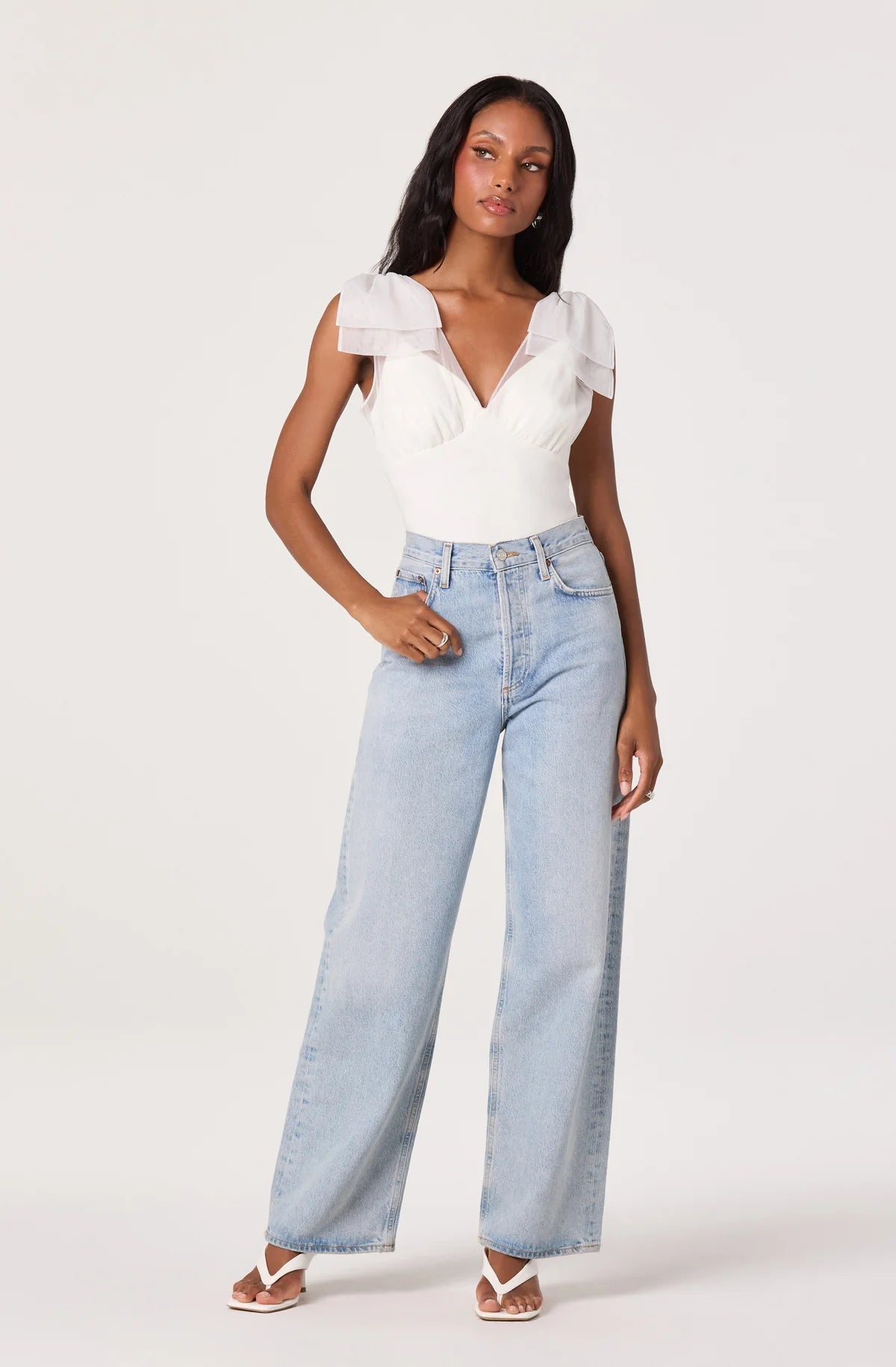 Maelie Bow Shoulder Bodysuit