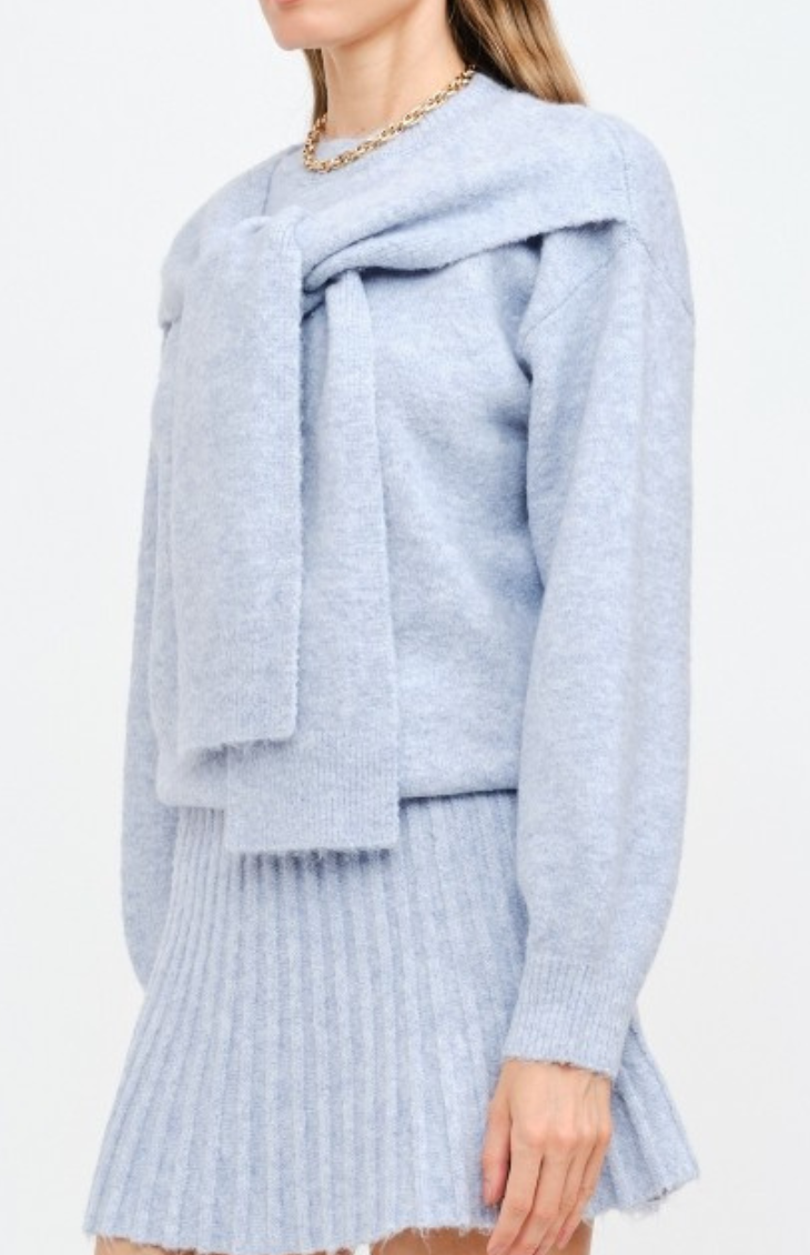 Powder Blue Structured Knit Sweater