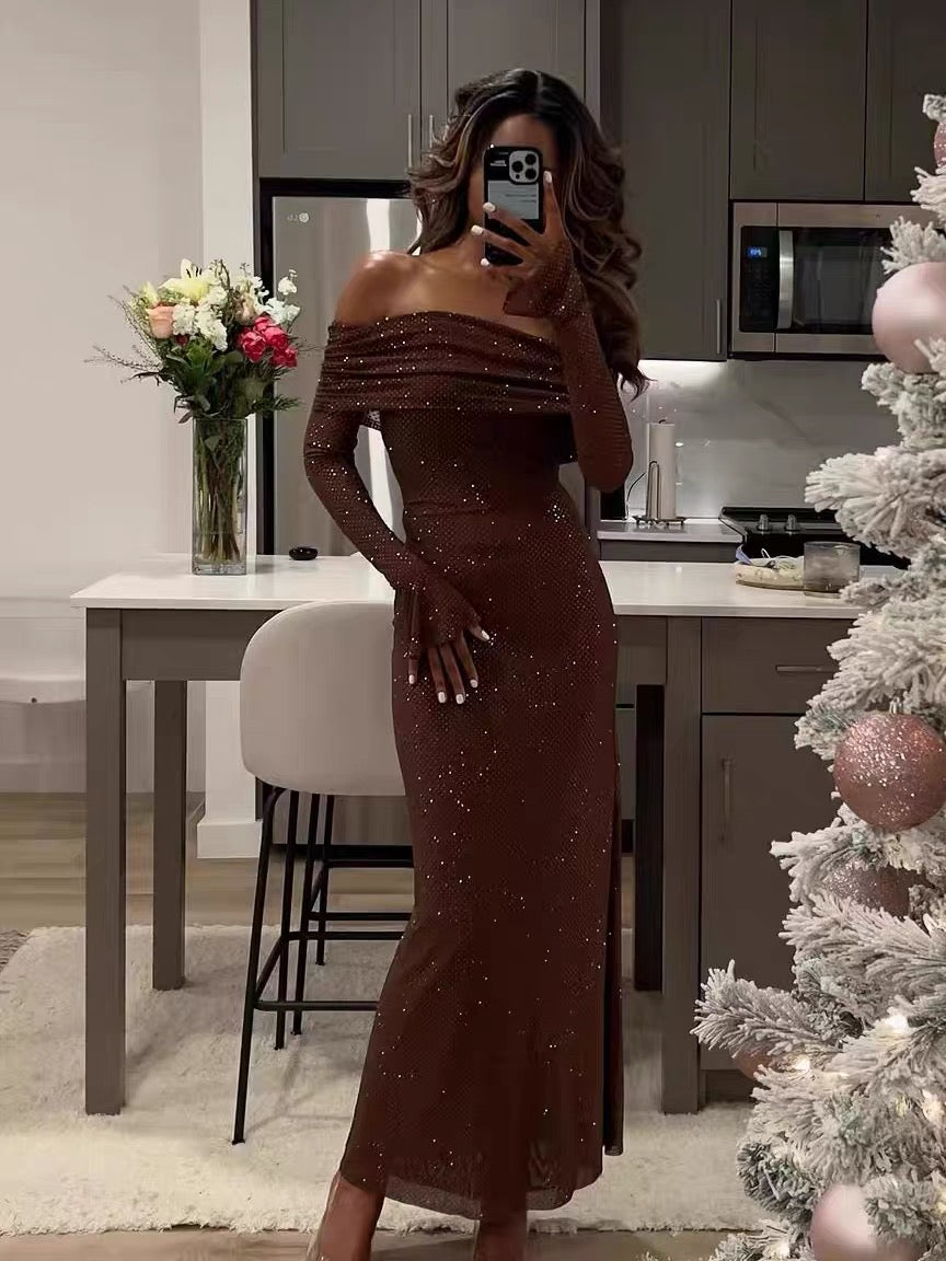 The Bronze Off-shoulder Gown