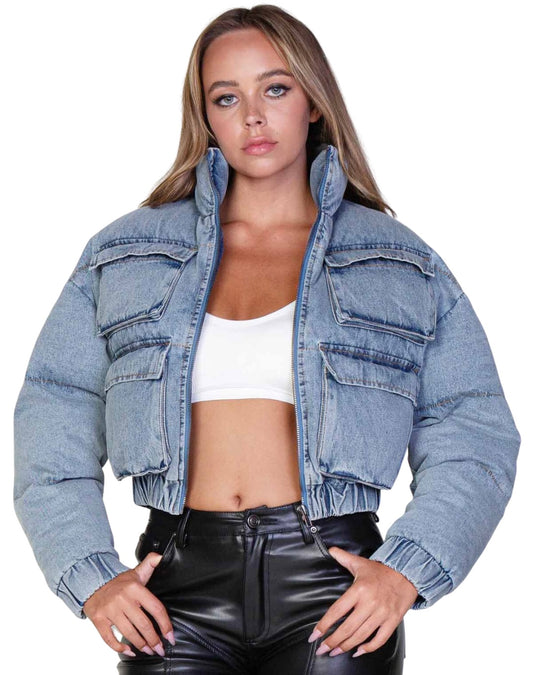 Denim Puffer Jacket