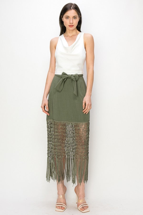 Bohemian skirt-Olive