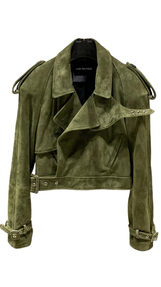 Scarlete leather jacket-Green