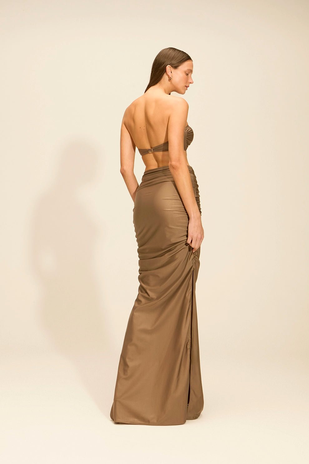 Dune Brown Bikini Skirt Set