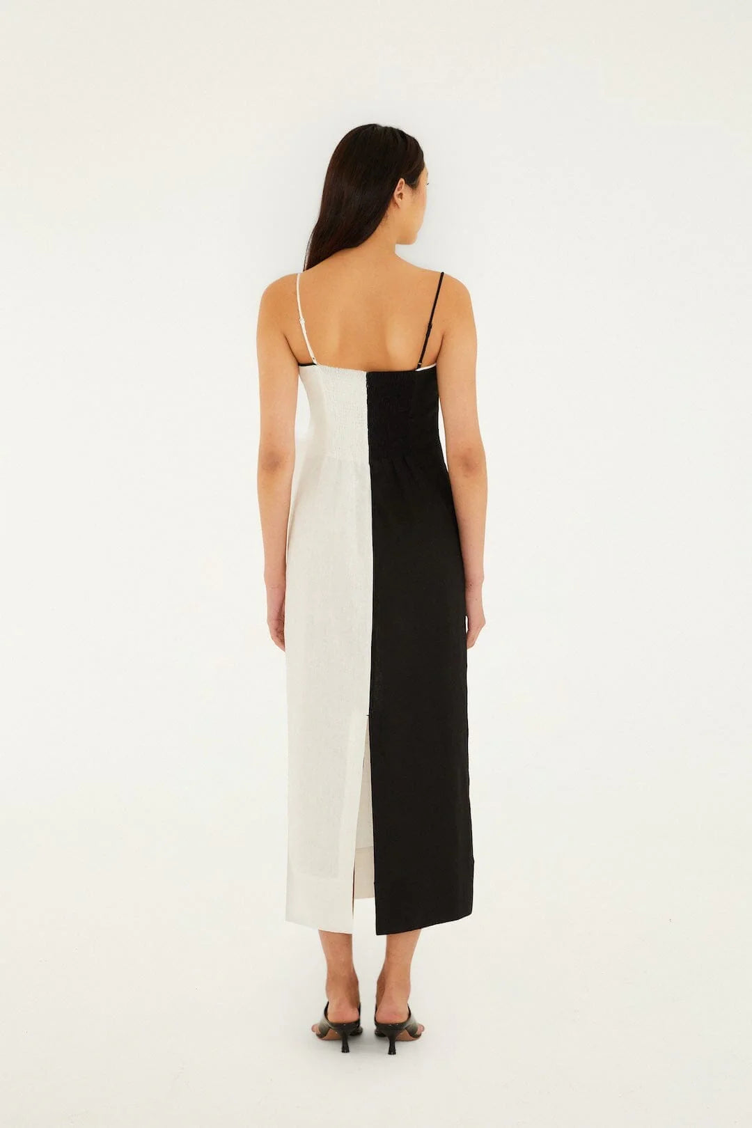 Black And White Embroidered Toucan Maxi Dress