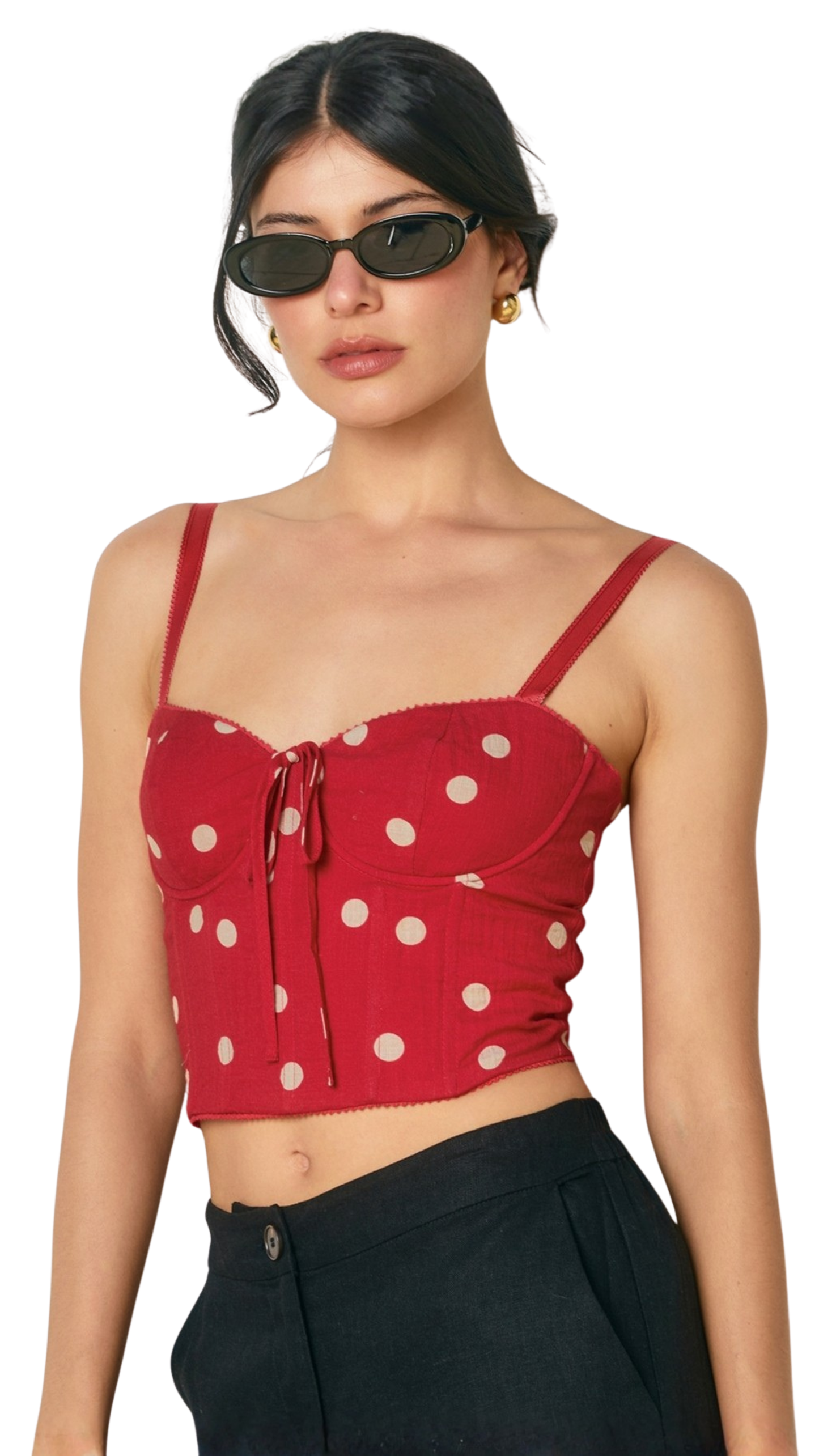 Valencia Polka Dot Bustier Top