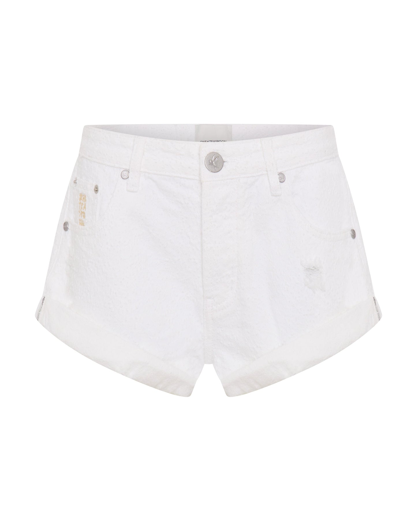 Bandits Denim Shorts - Textured White