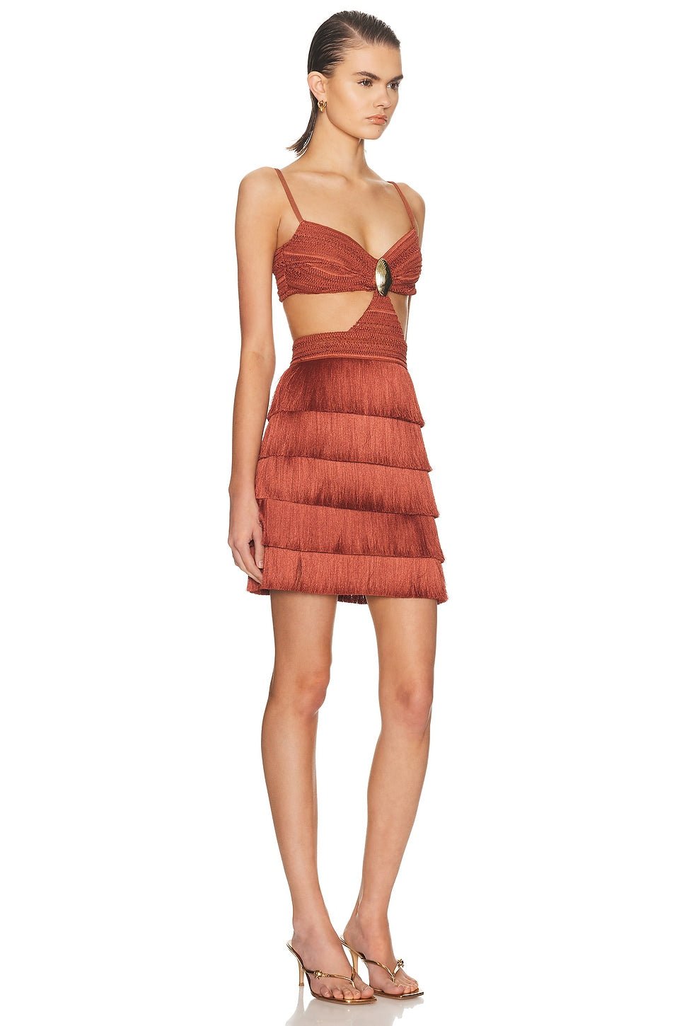 AMBER FRINGE MINI DRESS X CAMILA COHELO