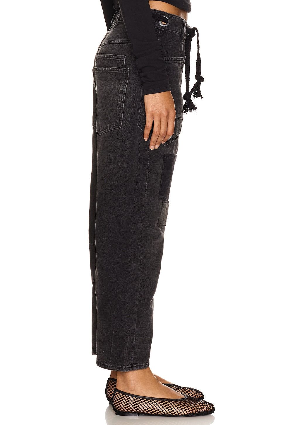 Moxie Low Slung Pull On Barrel Wide Leg-Night Hawk