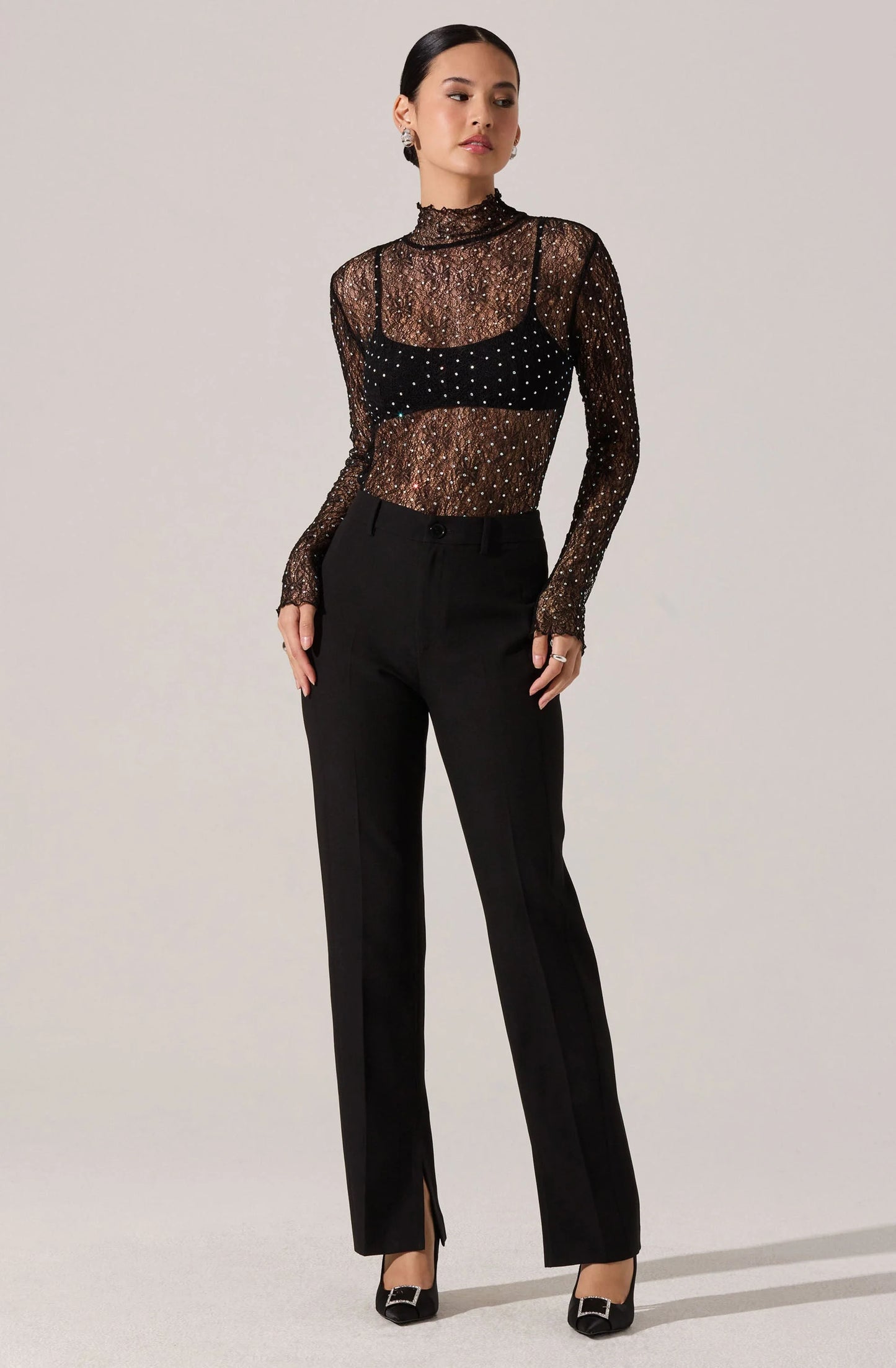 Kyra Rhinestone Lace Top
