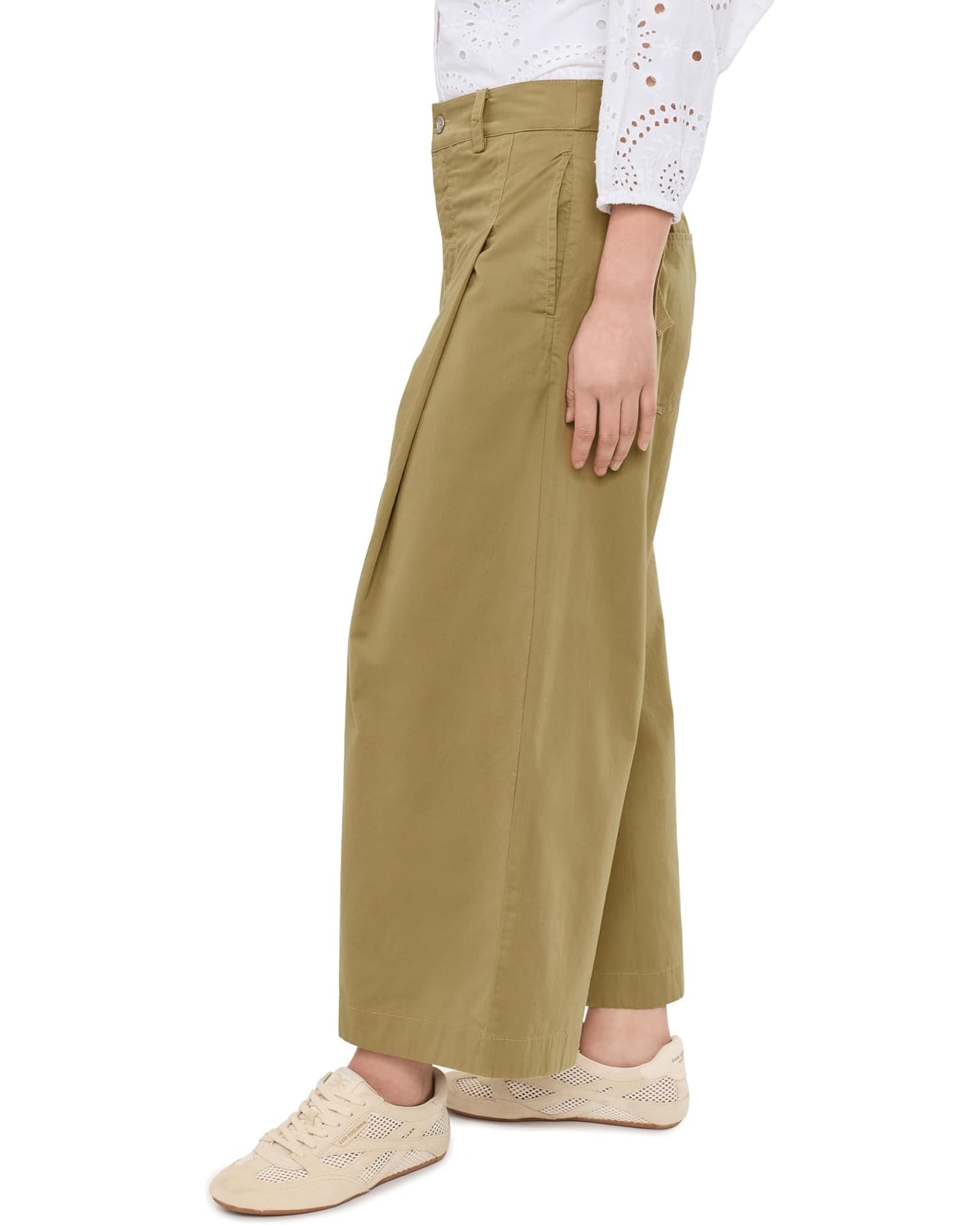 Silverlake Wide-Leg Chino Trousers-Dill Seed