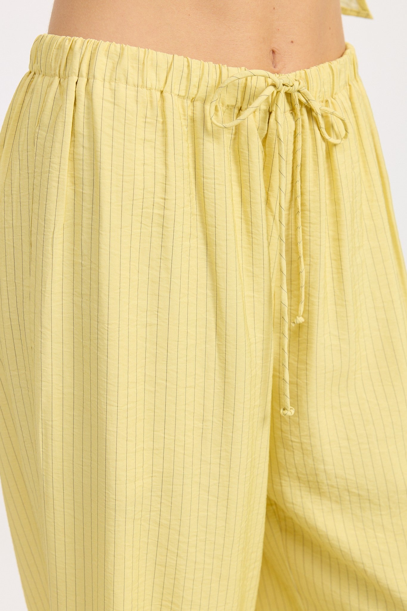 Ribbed One-Shoulder Set – Butter Yellow