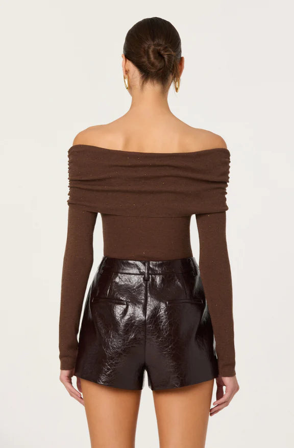 Kylin Off Shoulder Rhinestone Sweater