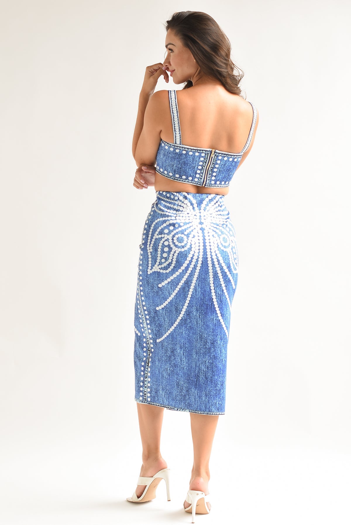 Denim Embellished Set