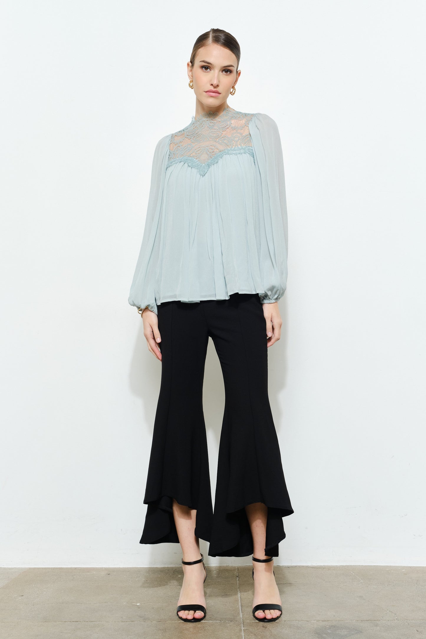 Celeste Lace High-Neck Blouse