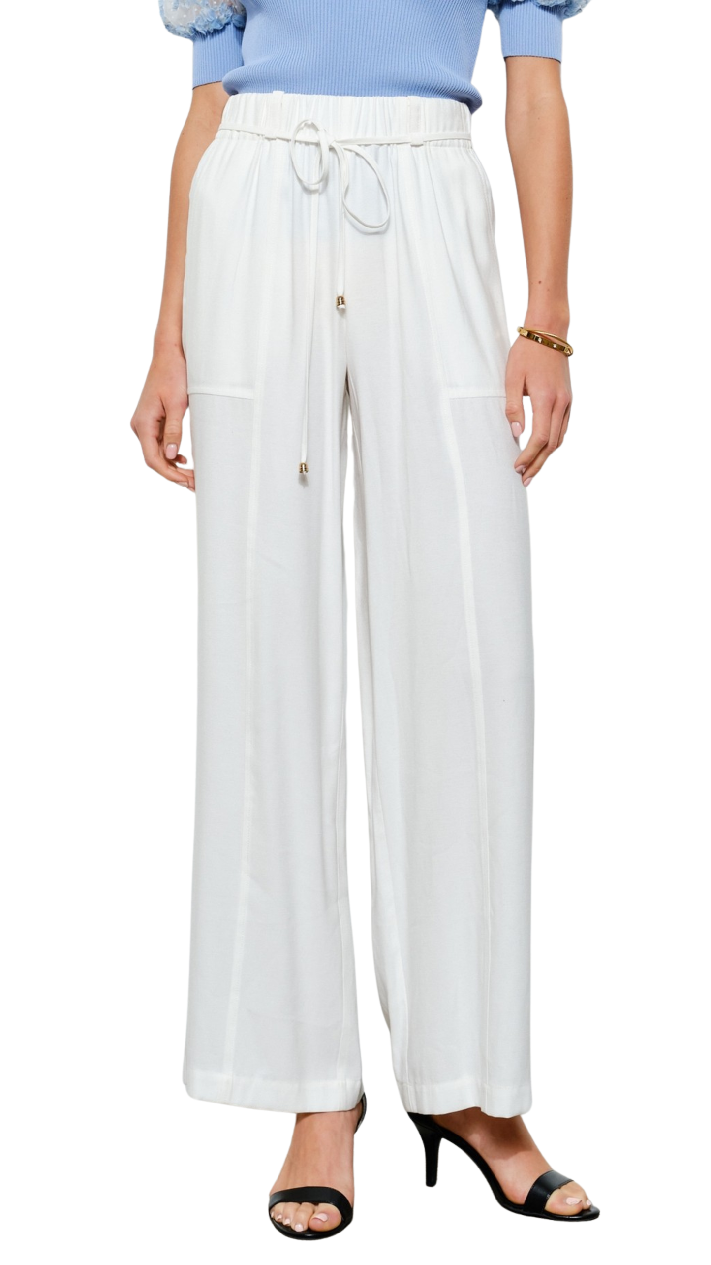 Ivory Breeze Wide-Leg Pants