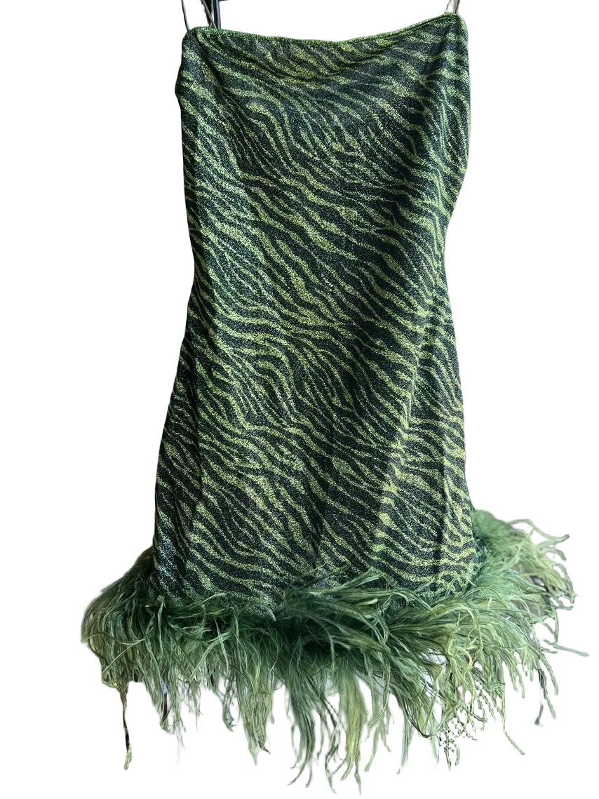 ANIMALIER PLUMAGE MINI DRESS