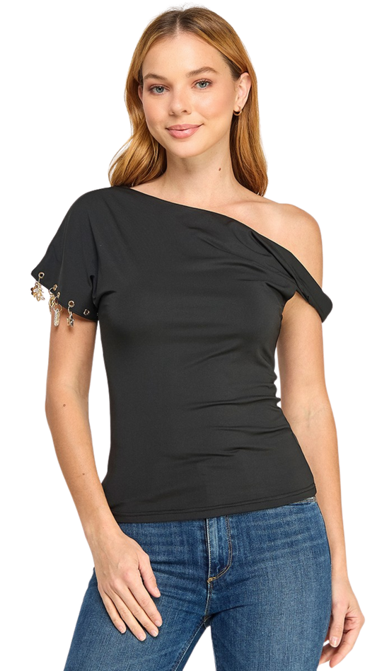 Charms One-Shoulder Top