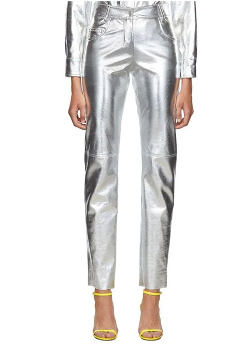 Silver Leather Pants