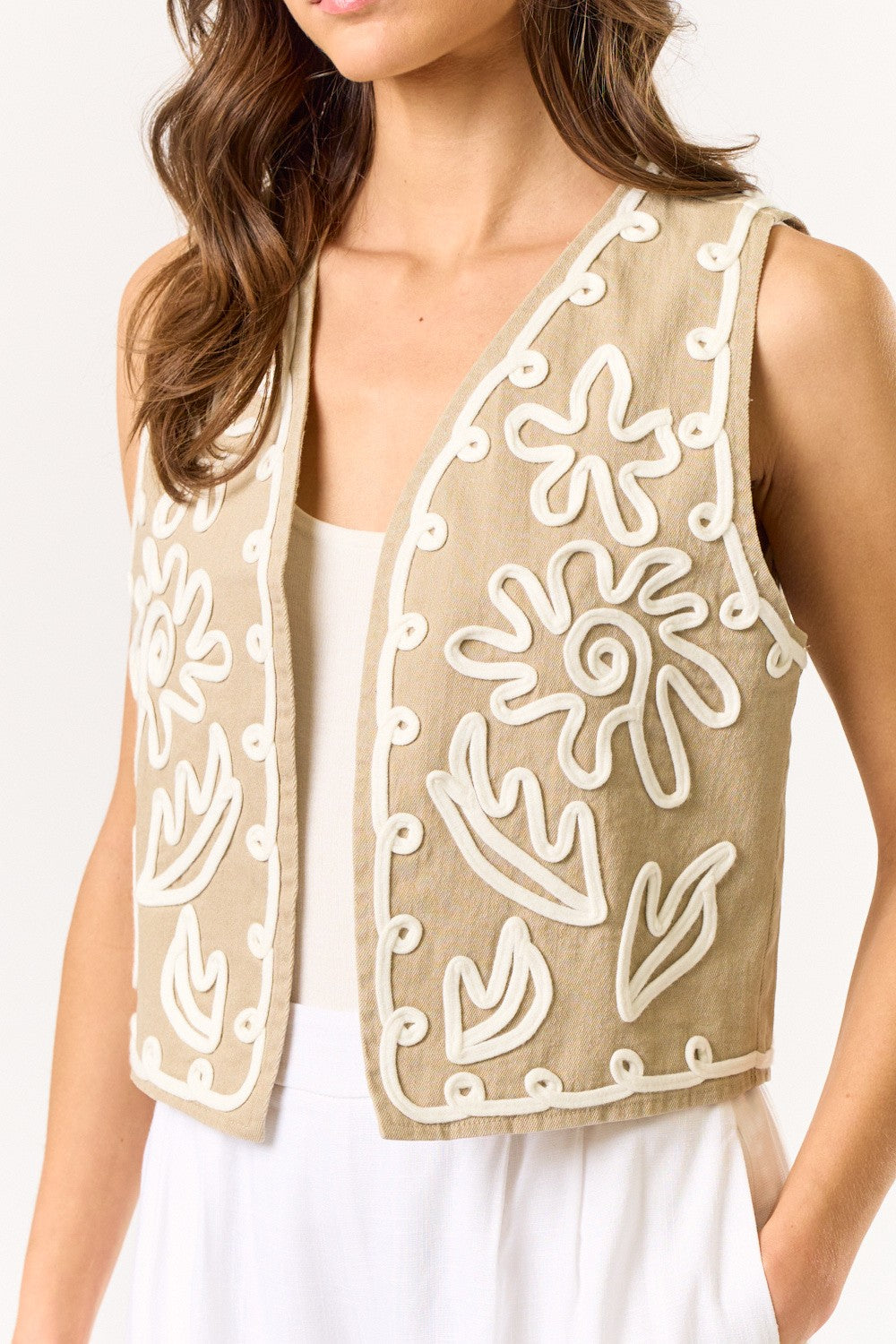 Jina Denim Set-Beige