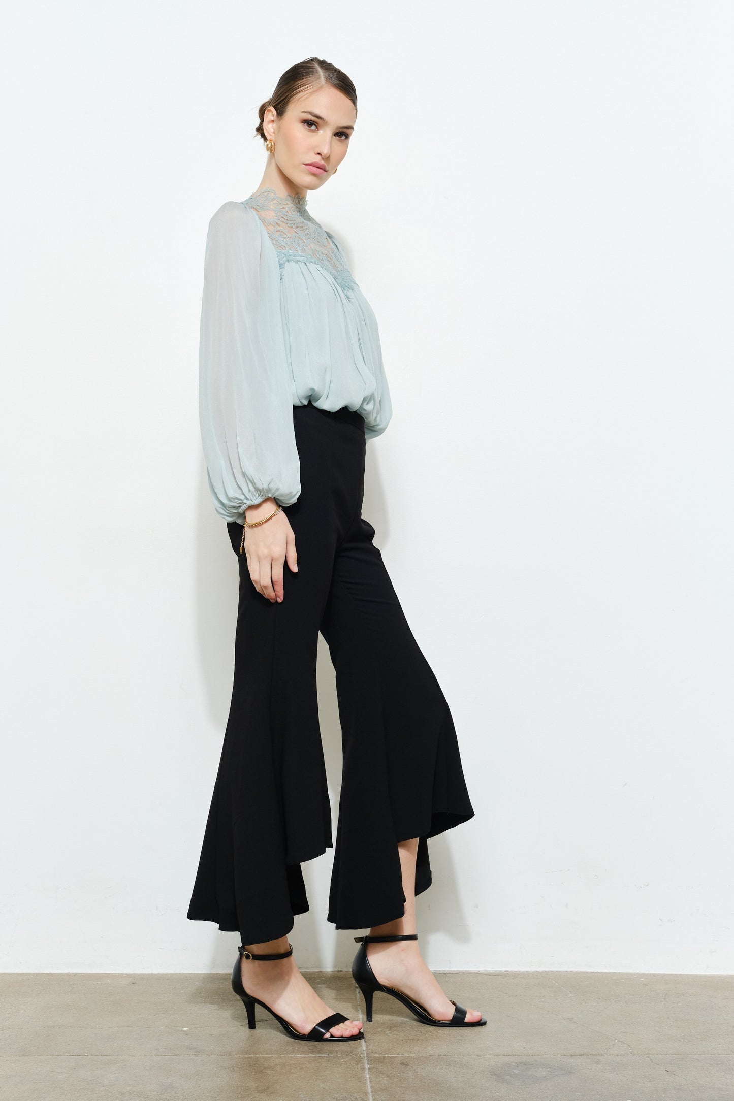 Celeste Lace High-Neck Blouse
