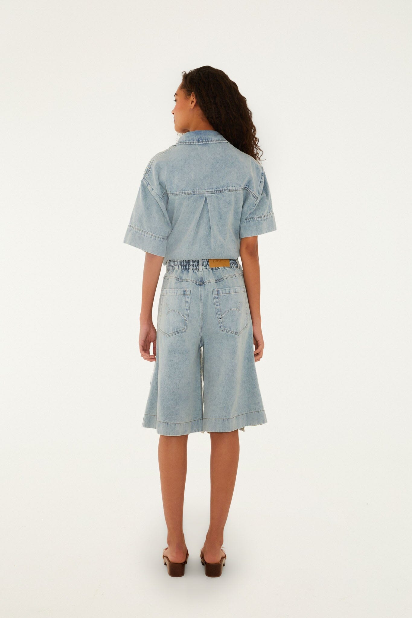 Denim Sea Desire Embroidered Bermuda Shorts