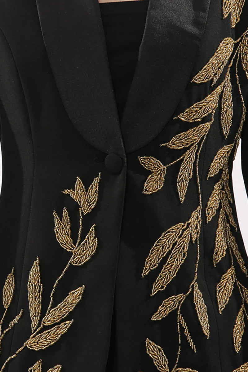 Noir Botanica Embroidered Blazer