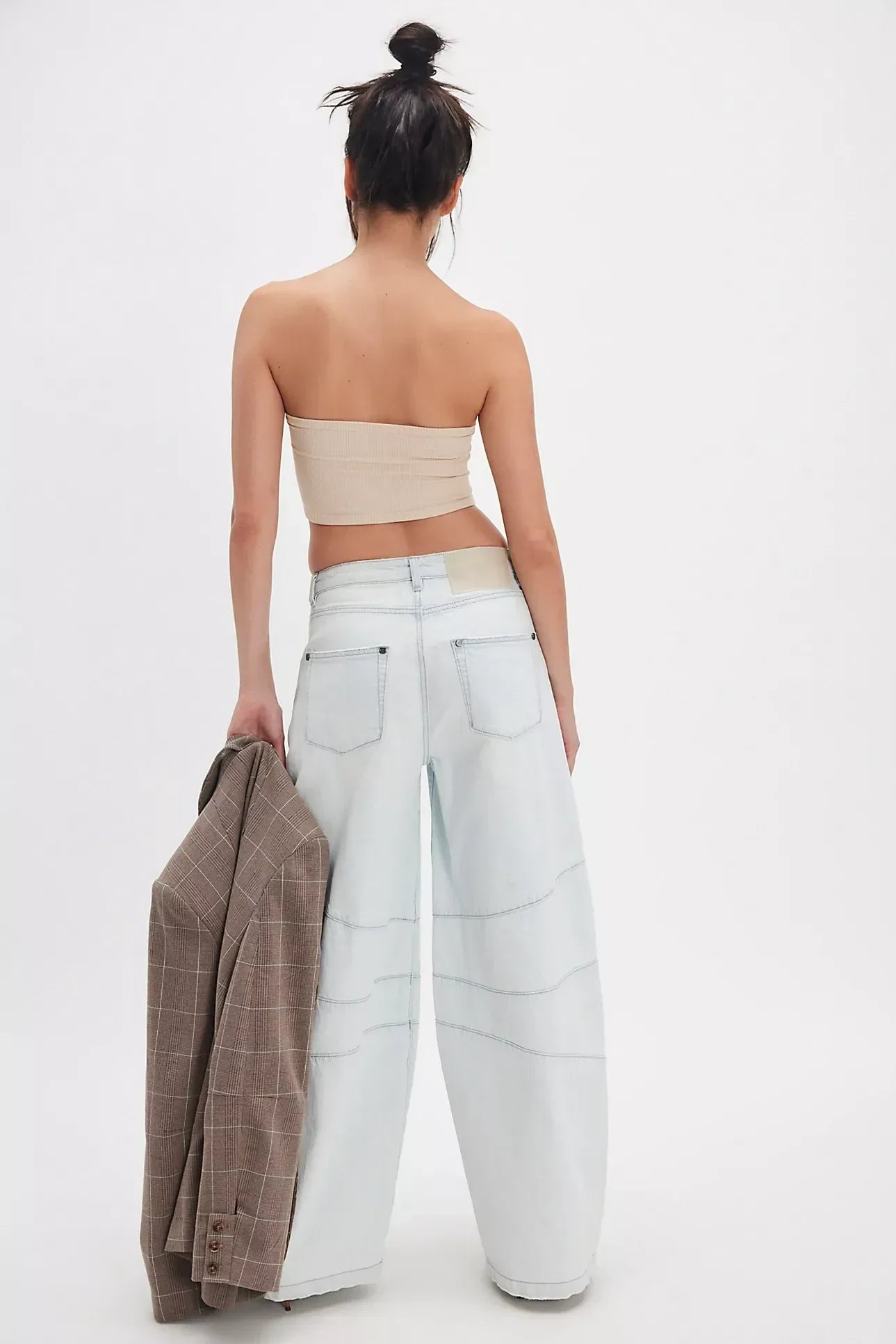 Barrel Mid Waist Wide Leg Denim Jeans