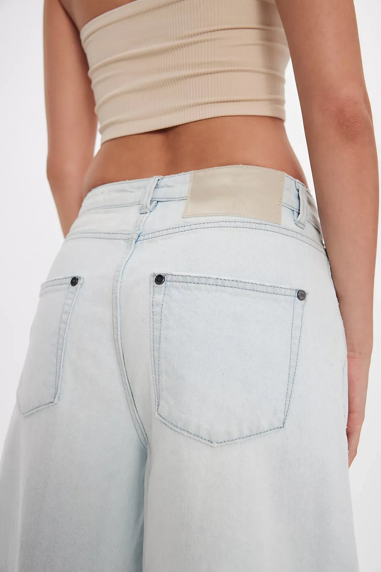 Barrel Mid Waist Wide Leg Denim Jeans