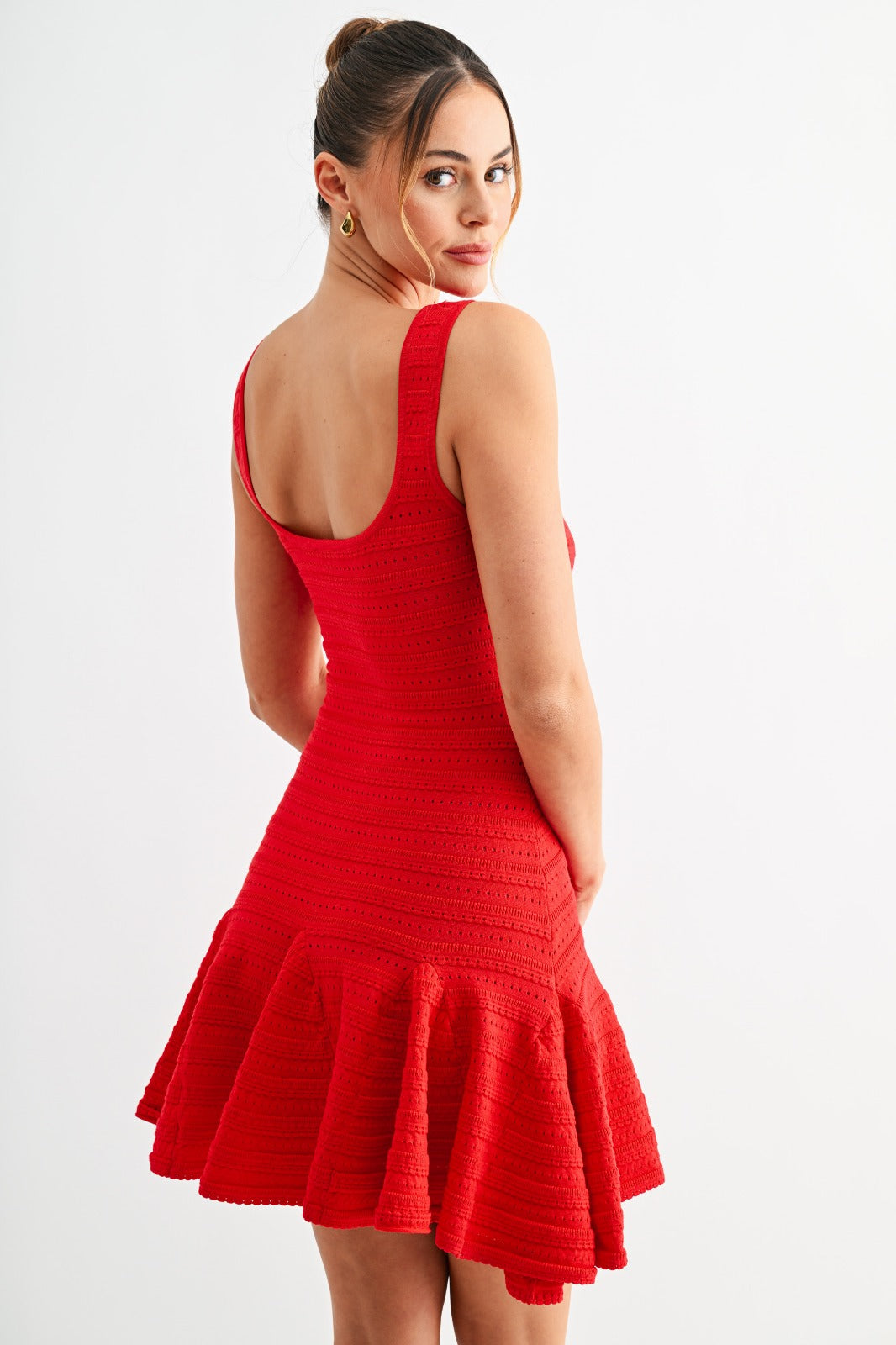 Valencia Knit Mini Dress – Red
